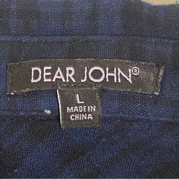 Women’s Dear John Long Sleeve Button Down Plaid Blue Green Size L Pockets - Picture 9 of 12